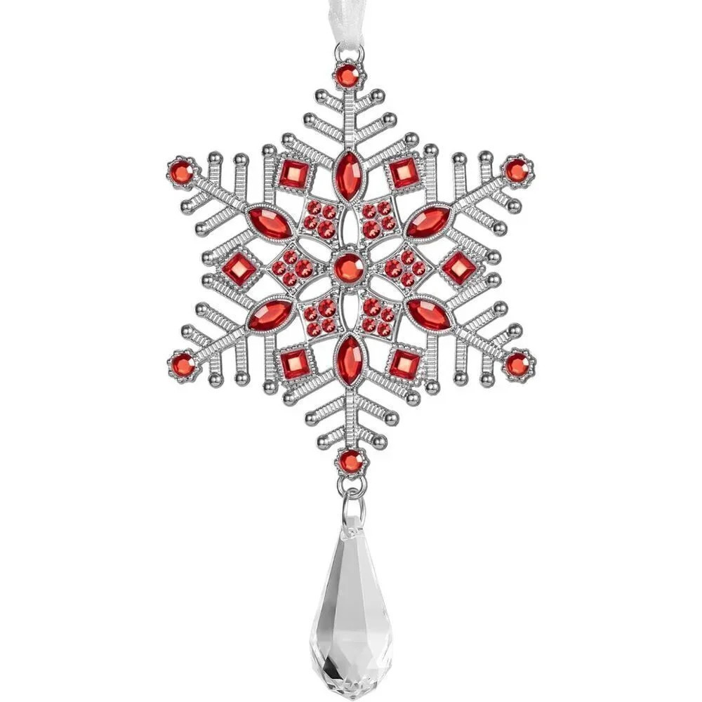 2023 Rhinestone Snowflake Hanging Pendant of  Car Charm Holiday Decorative